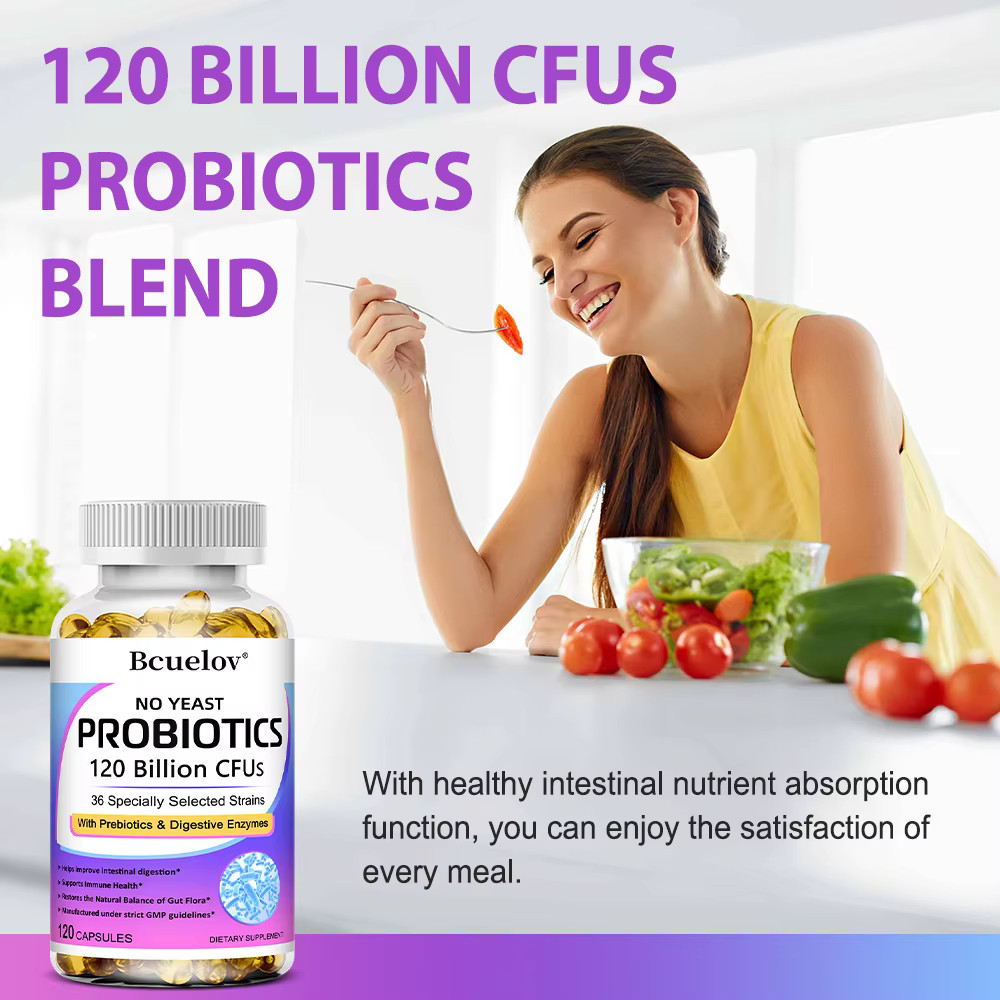Digestive Enzymes Prebiotic & Probiotics Gas, Constipation & Bloating Relief 120