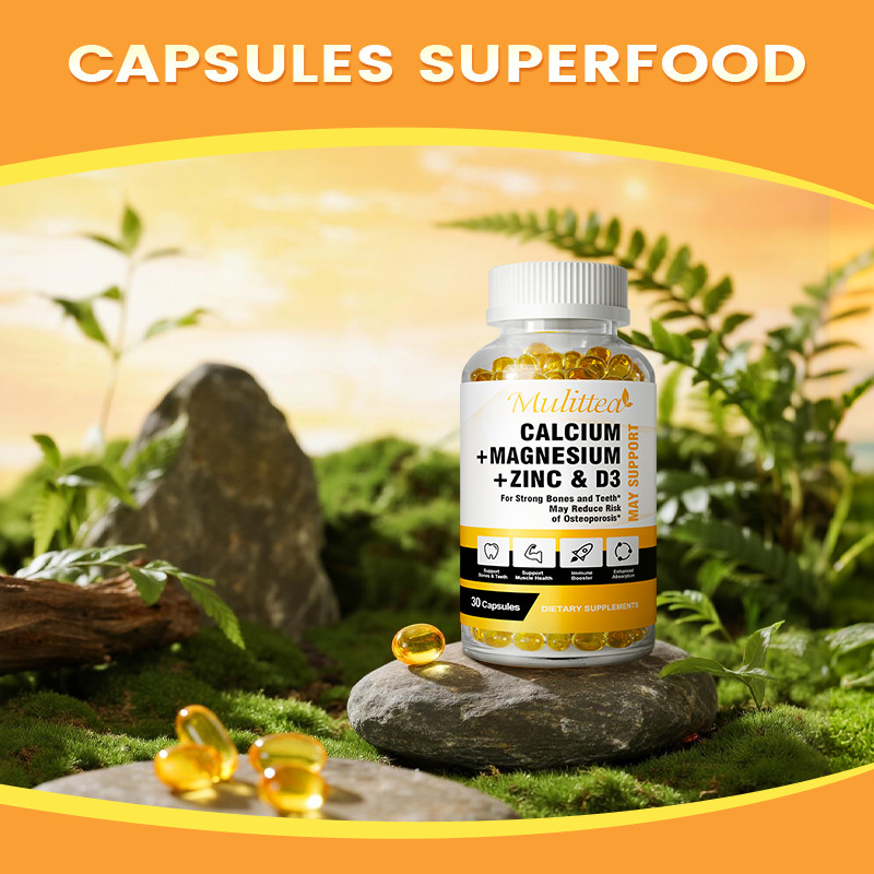 Calcium Magnesium Zinc with Vitamin D3 Capsules Bone Health Muscle Improvement