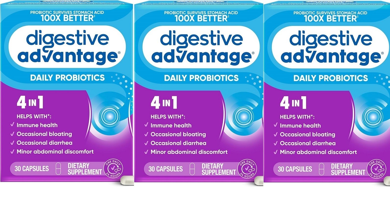 Digestive Advantage Daily Probiotic 30ct (pack of 3)Total 90 Exp 2027