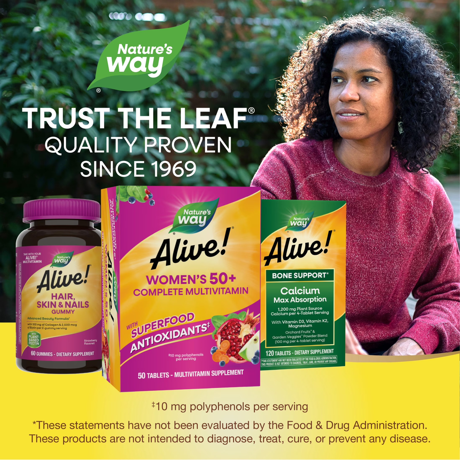 Nature’S Way Alive! Women’S 50+ Complete Daily Multivitamin Tablets, B-Vitamins,