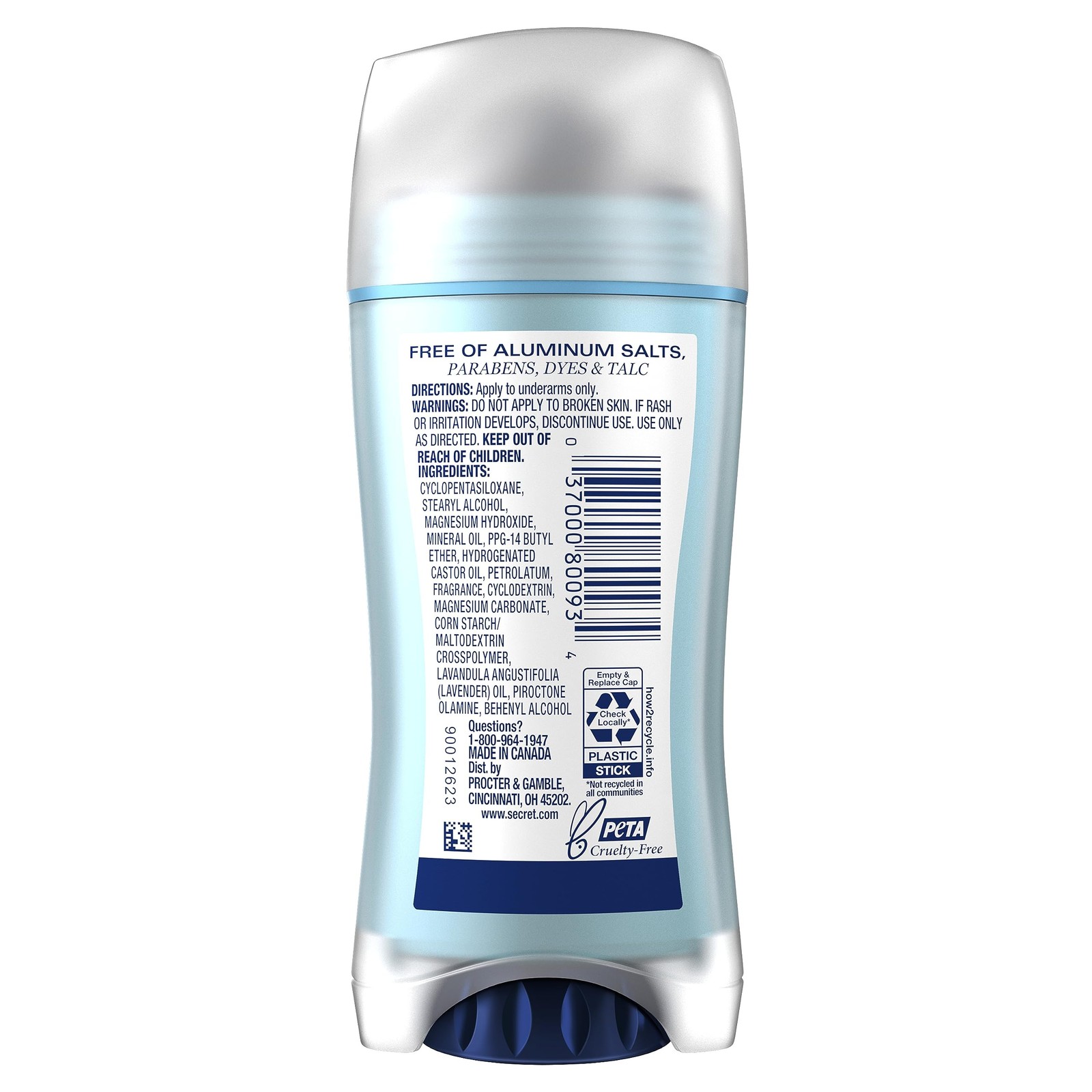 Secret Aluminum Free Deodorant for Women, 48hr Odor 2.4 Ounce (Pack of 1)