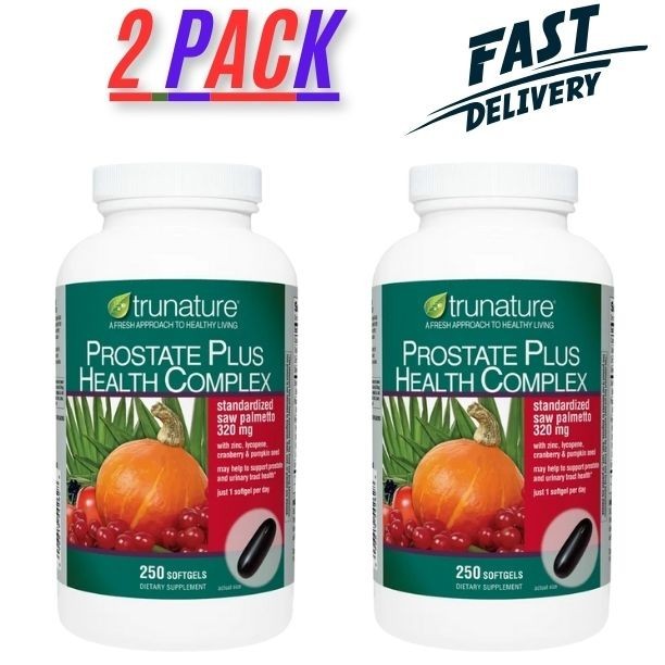 2 Pack – TRUNATURE Prostate Plus Health Complex, 250 Softgels, w/d Saw Palmento.