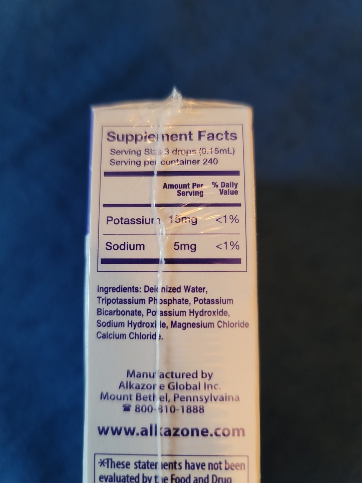 Alkazone Alkaline Water Booster Drops 1.25oz Makes 20 Gallons Sealed EXP 04/2027