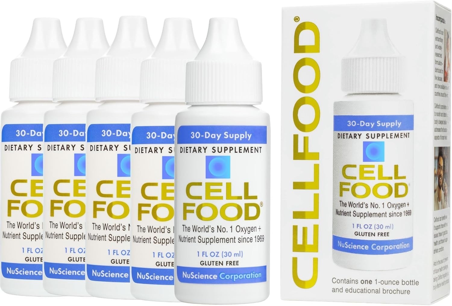 CELLFOOD Original Oxygen Boost Liquid Oxygen Drops 1 FL OZ (5 PACK)