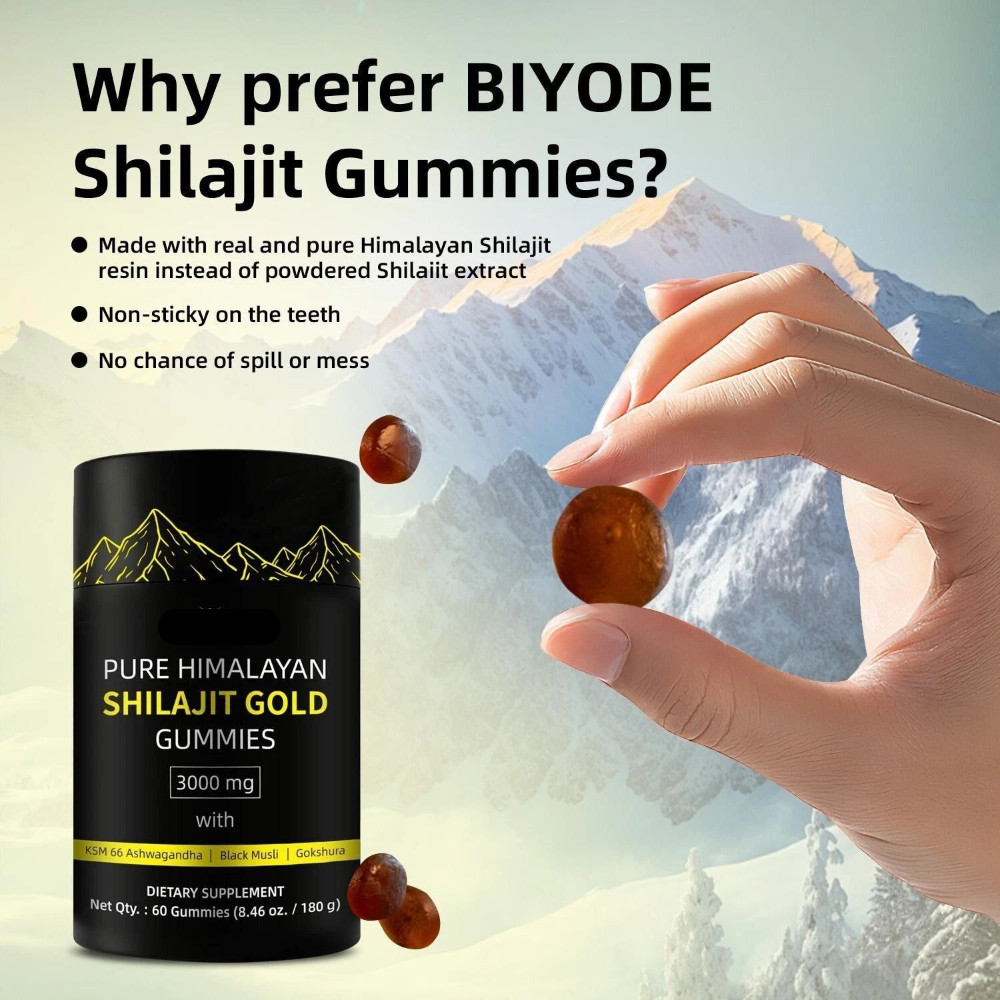 2X Natural 60 Shilajit Gold Gummies Ashwagandha and Gokshura Himalayan Gummies