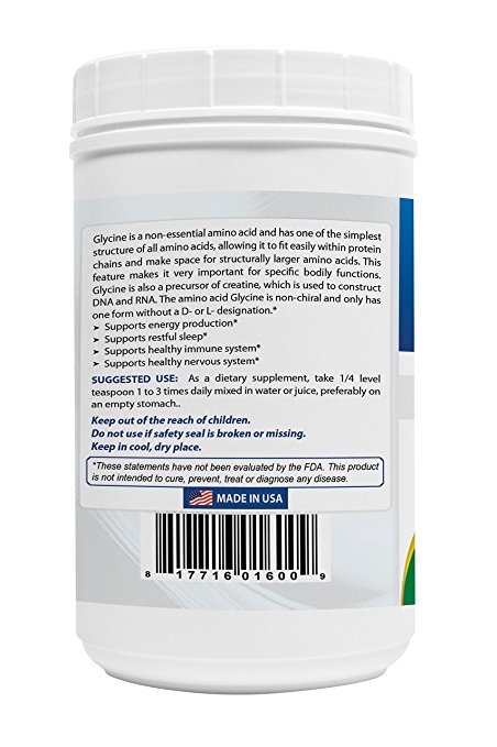 3 Pack Glycine Powder 1 LB *Boosts Energy/Nervous System Support*
