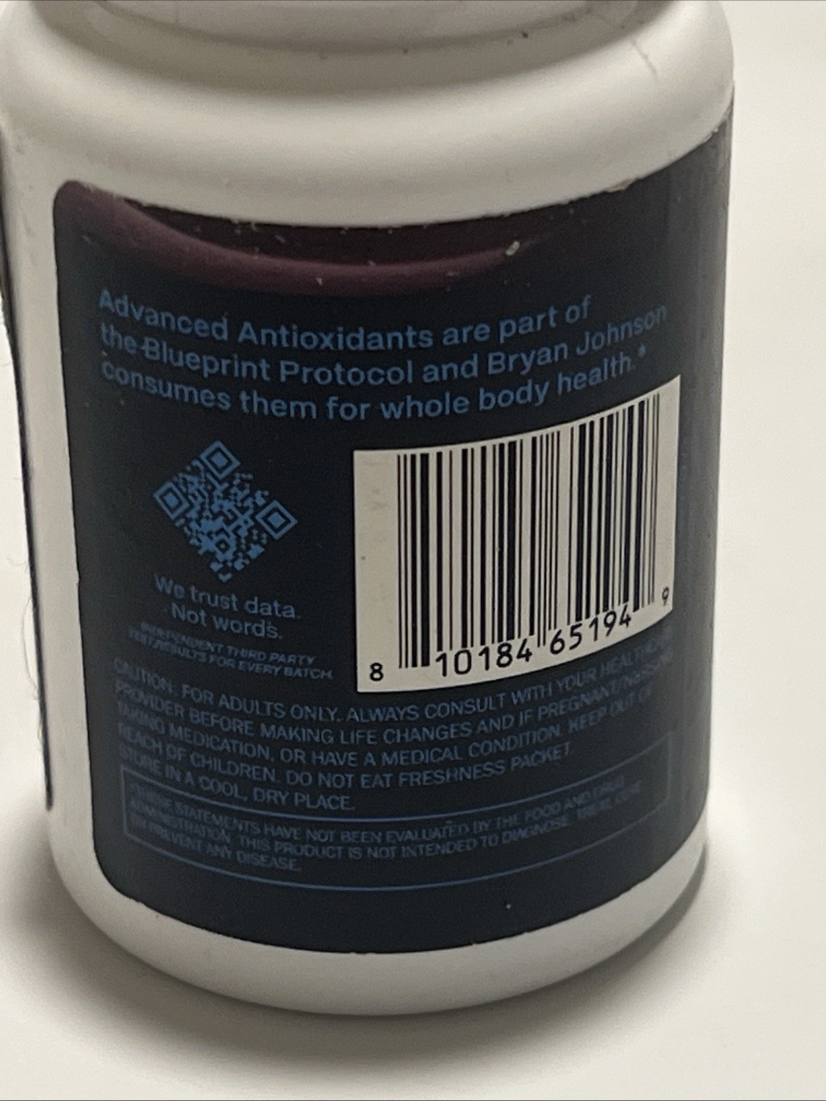 Blueprint Bryan Johnson Advanced Antioxidant 30 Vegan Capsules BBD 07/2027 New