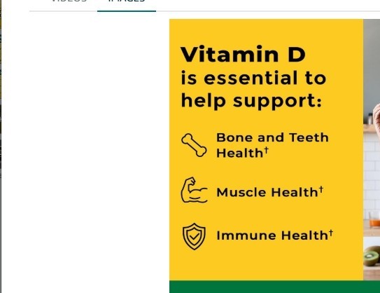 Nature Made Vitamin D3 1000 IU (25 Mcg), Vitamin D Supplement for Bone, Teeth, M