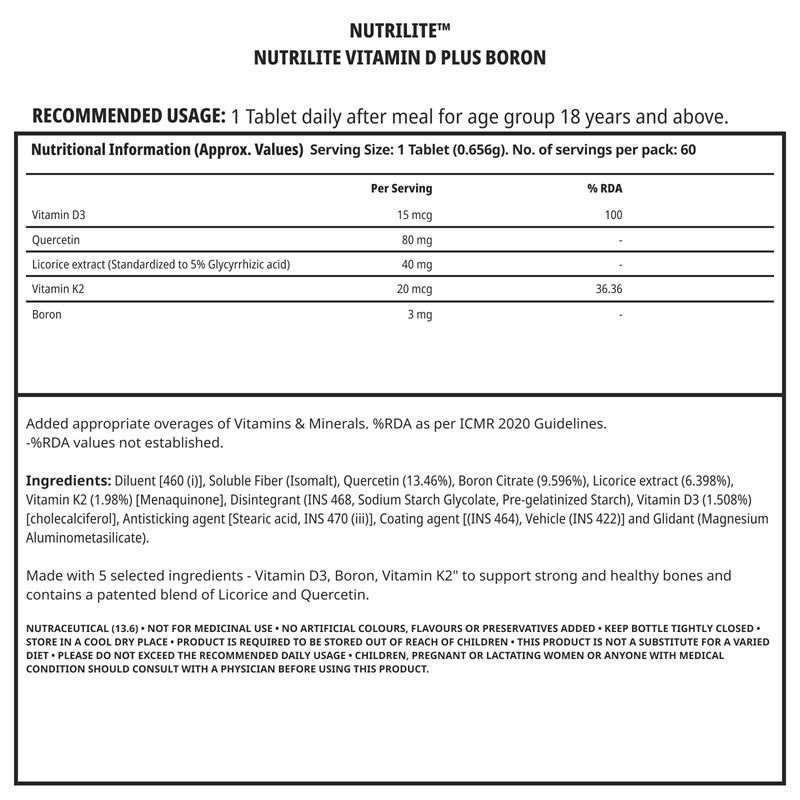 NUTRILITE® Vitamin D Plus Boron | Bone Healths Nutrition & Daily Support Tablets