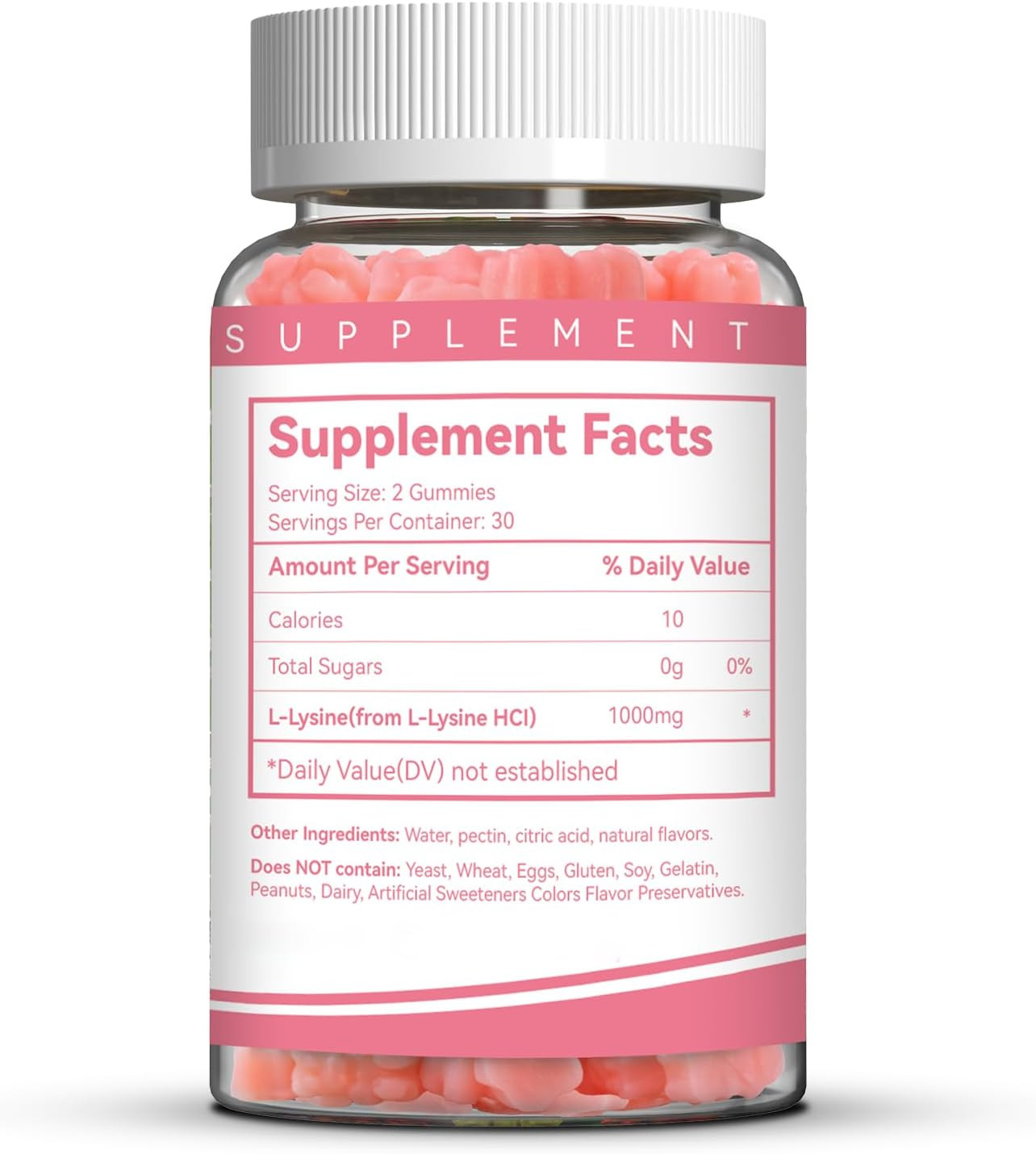 L-Lysine 1000Mg Gummies, Chewable Lysine Supplement for Adults, Lysine Gummies f