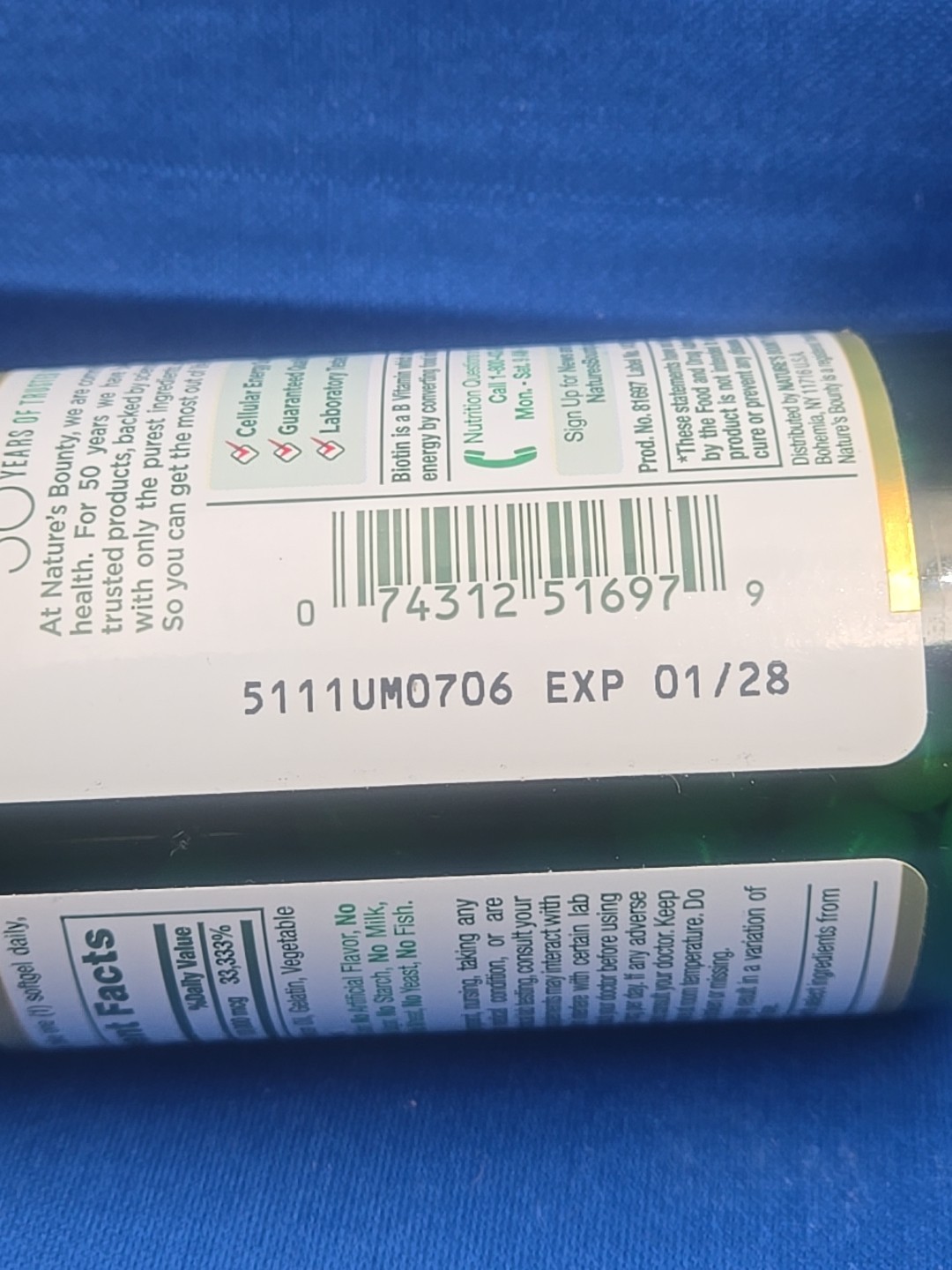 3 Bottles Nature’s Bounty Biotin Rapid Release Softgels 120 Ct 01/2028 Sealed