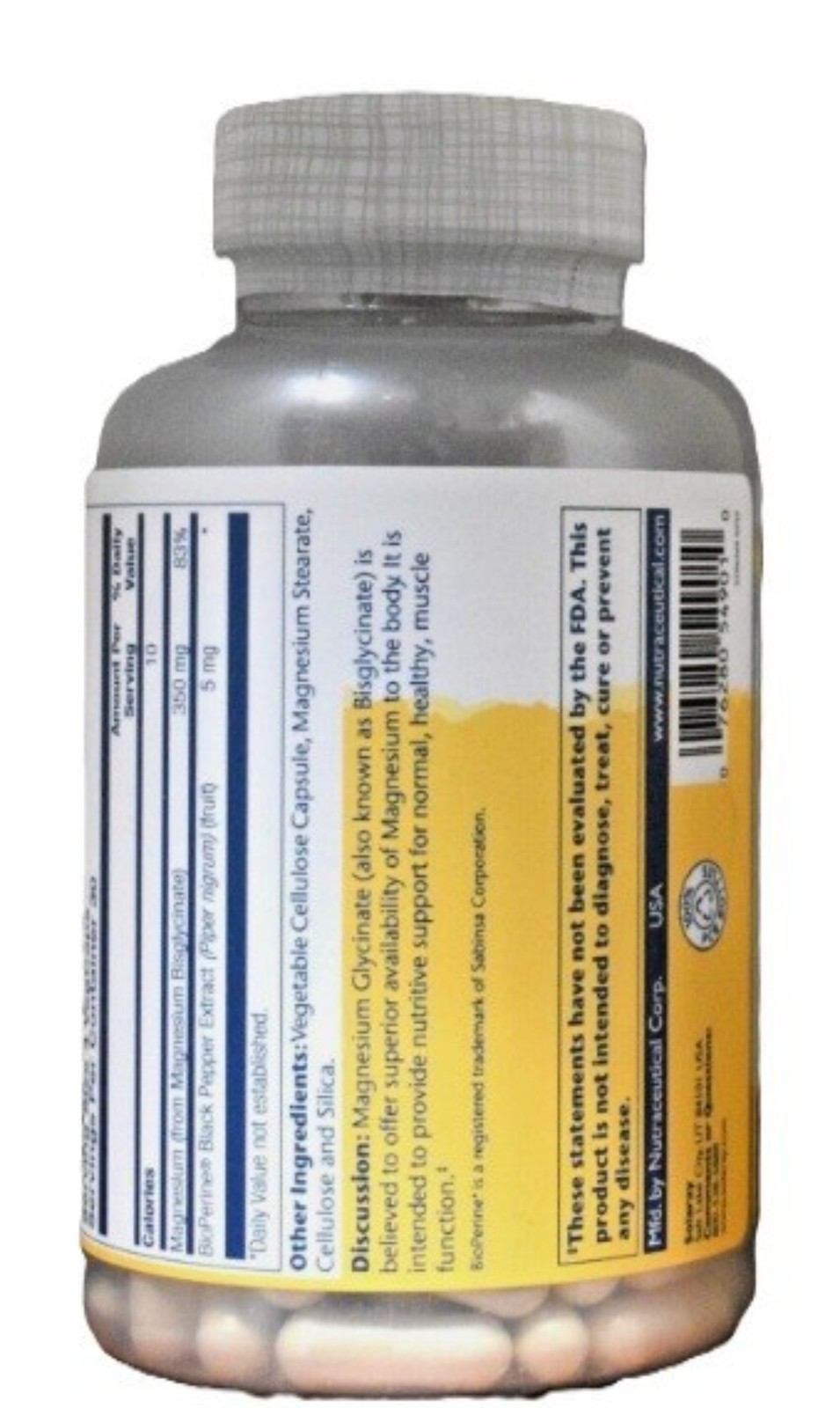Solaray Magnesium Glycinate 350 mg 120 Capsules VegCaps Higher Absorption 2 Pack