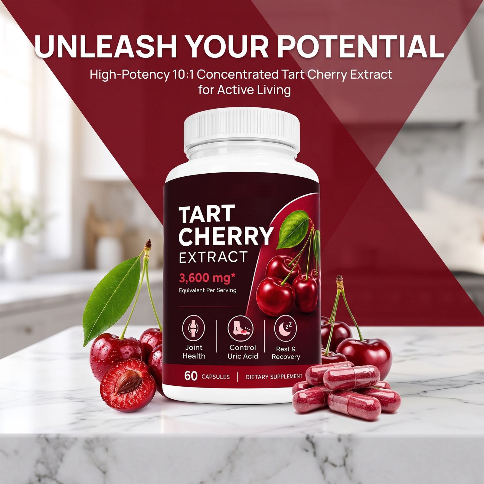 Good Grove Tart Cherry Extract,Goodgrove Tart Cherry Cold Extracted,60 Capsules