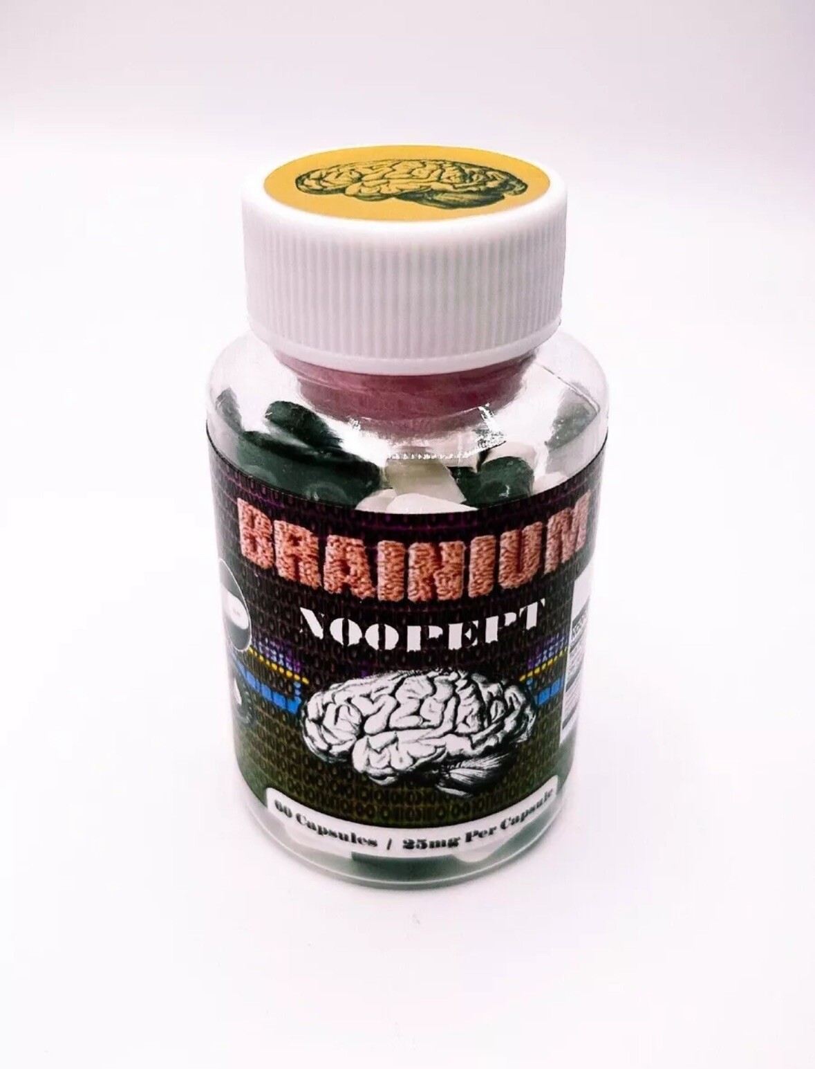 BRAINIUM – Noopept Capsules – 60 Capsules – 25mg Per Capsule – Over 99% Purity