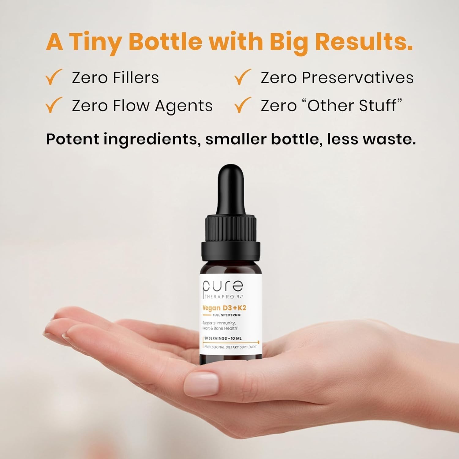Pure Therapro Rx Vegan D3 + K2 Organic 100% Liposomal 10ml Free Shipping