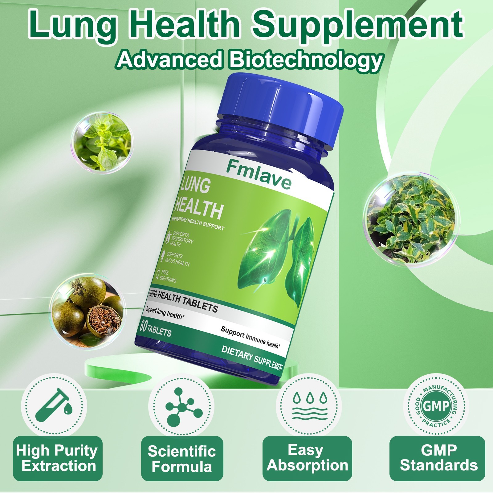 Lung Cleanse & Detox Support Clear Lungs a Healthy Lungs Supplement 2 pack-120pc