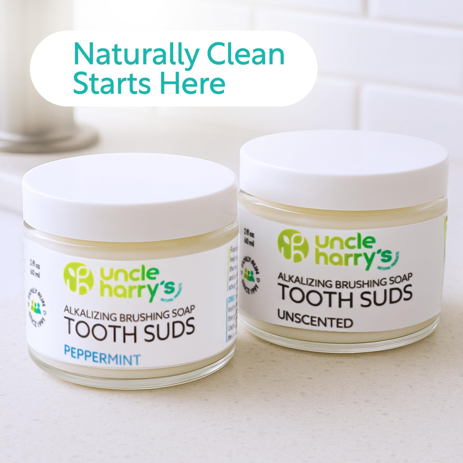 Uncle Harry’s Non-Abrasive Unscented Brushing Soap Tooth Suds | Natural Remin…