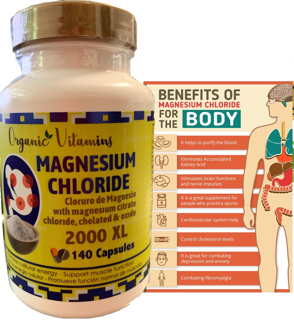 Magnesium Citrate 140 capsules chelated 2000 mg high potency Magnesio