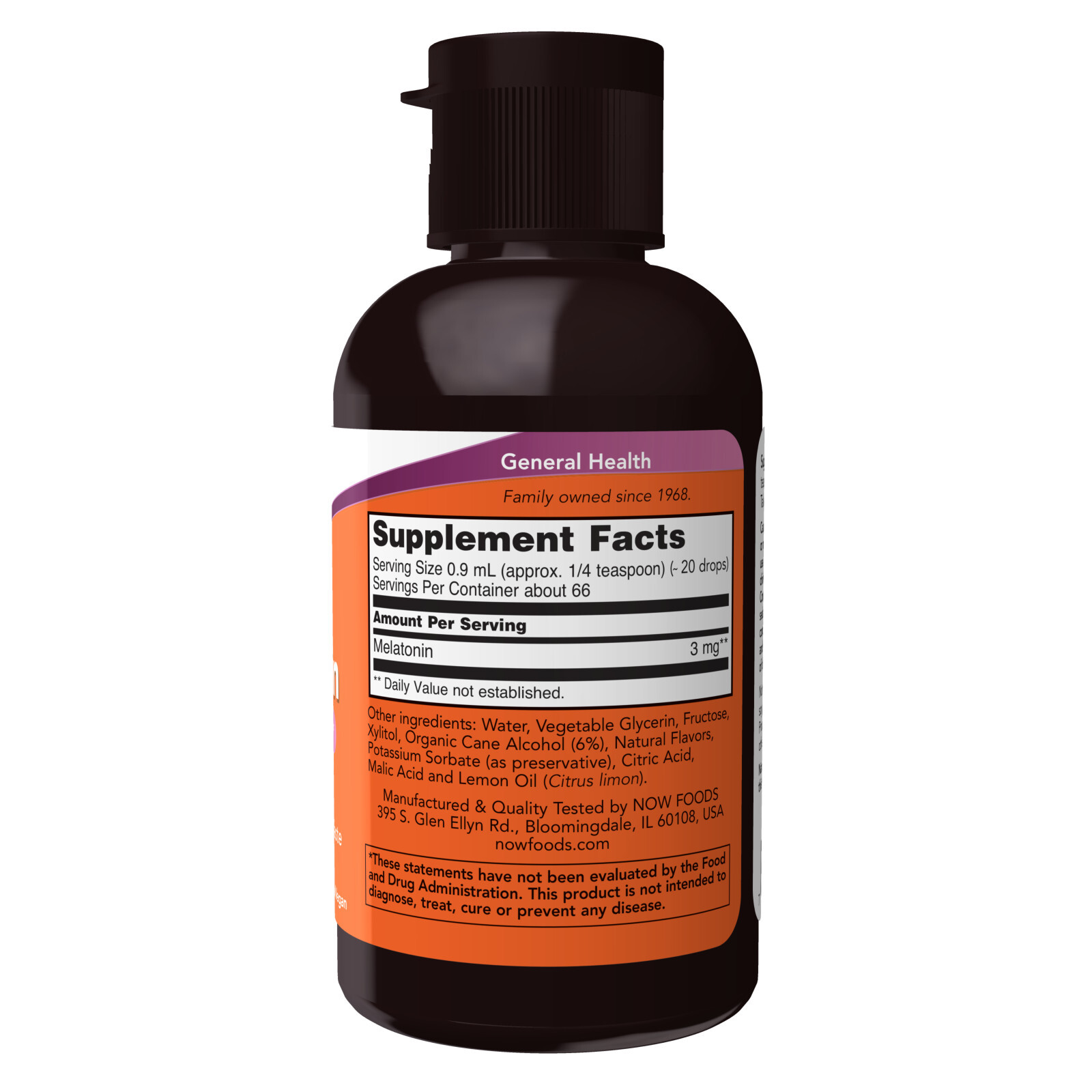 NOW Liquid Melatonin – 2 fl oz, Free Radical Scavenger*, Healthy Sleep Cycle