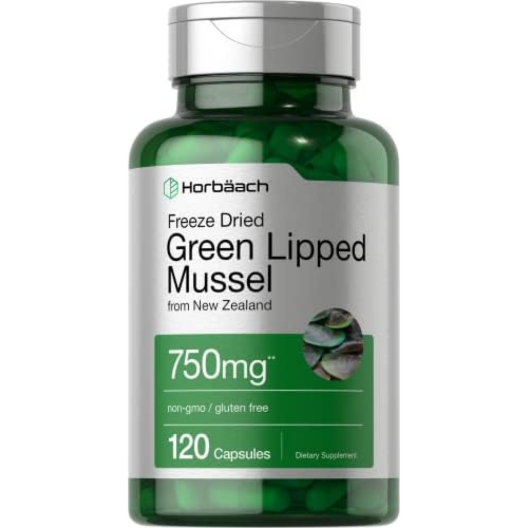 Green Lipped Mussel Capsules 750 mg | 120 Count | from New Zealand | by Horbaach