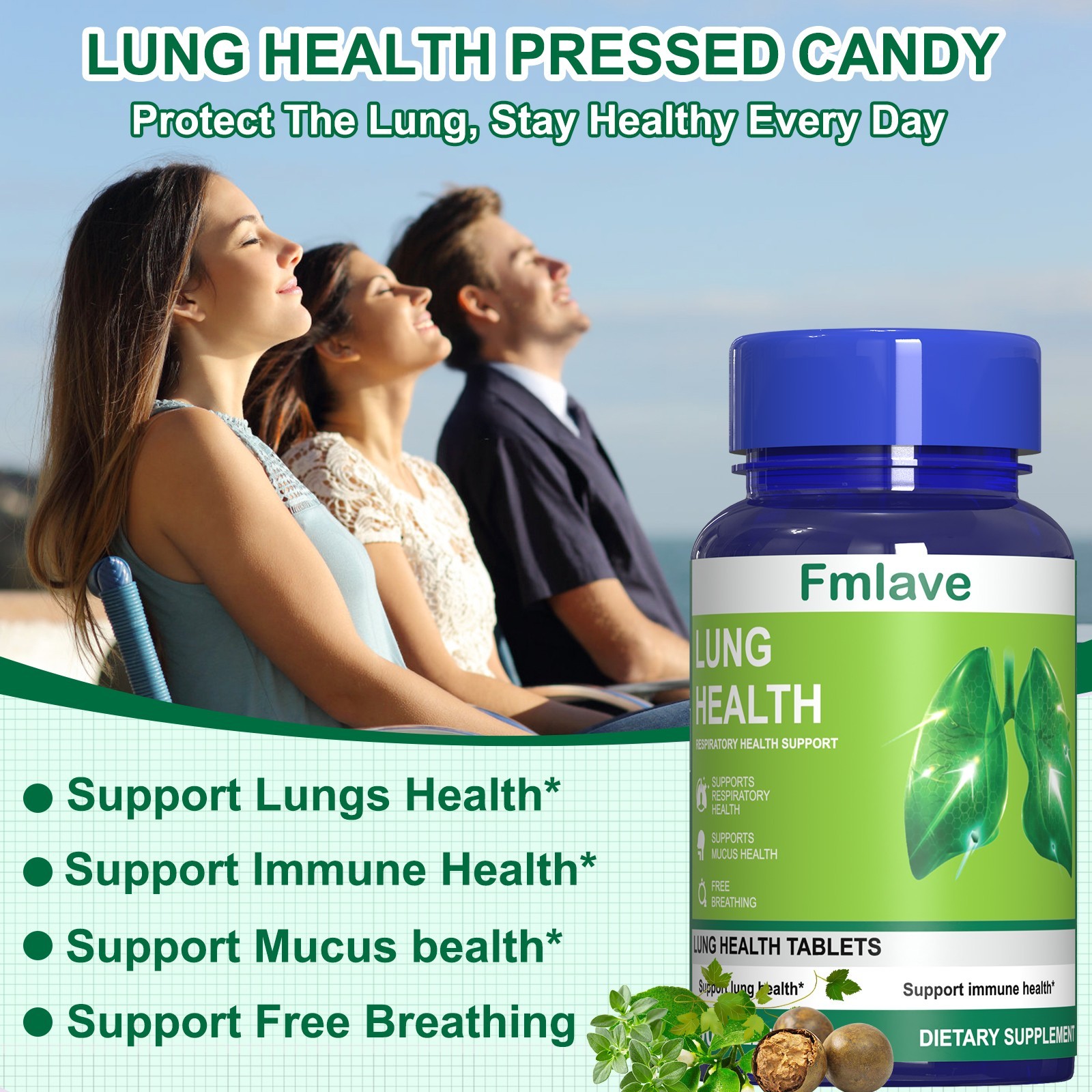 Lung Cleanse & Detox Support Clear Lungs a Healthy Lungs Supplement 2 pack-120pc