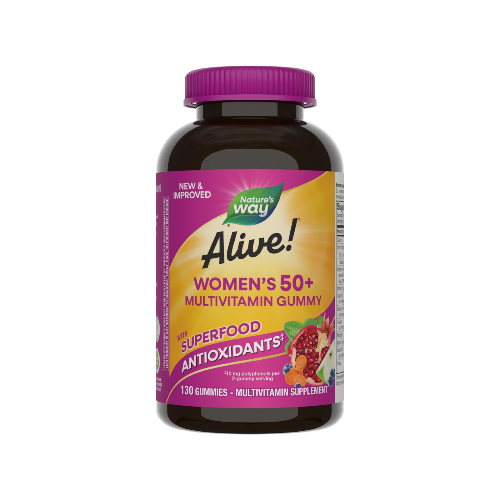 Nature’s Way Alive! Women’s 50 Plus Multivitamin Gummy, 130 Count (Pack of 1)