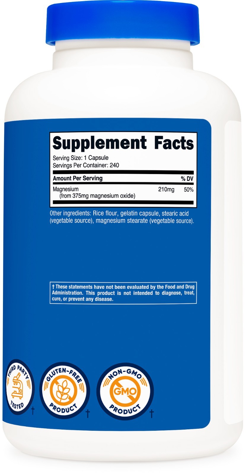 Nutricost Magnesium Oxide 375mg, 240 Capsules, 240 Servings
