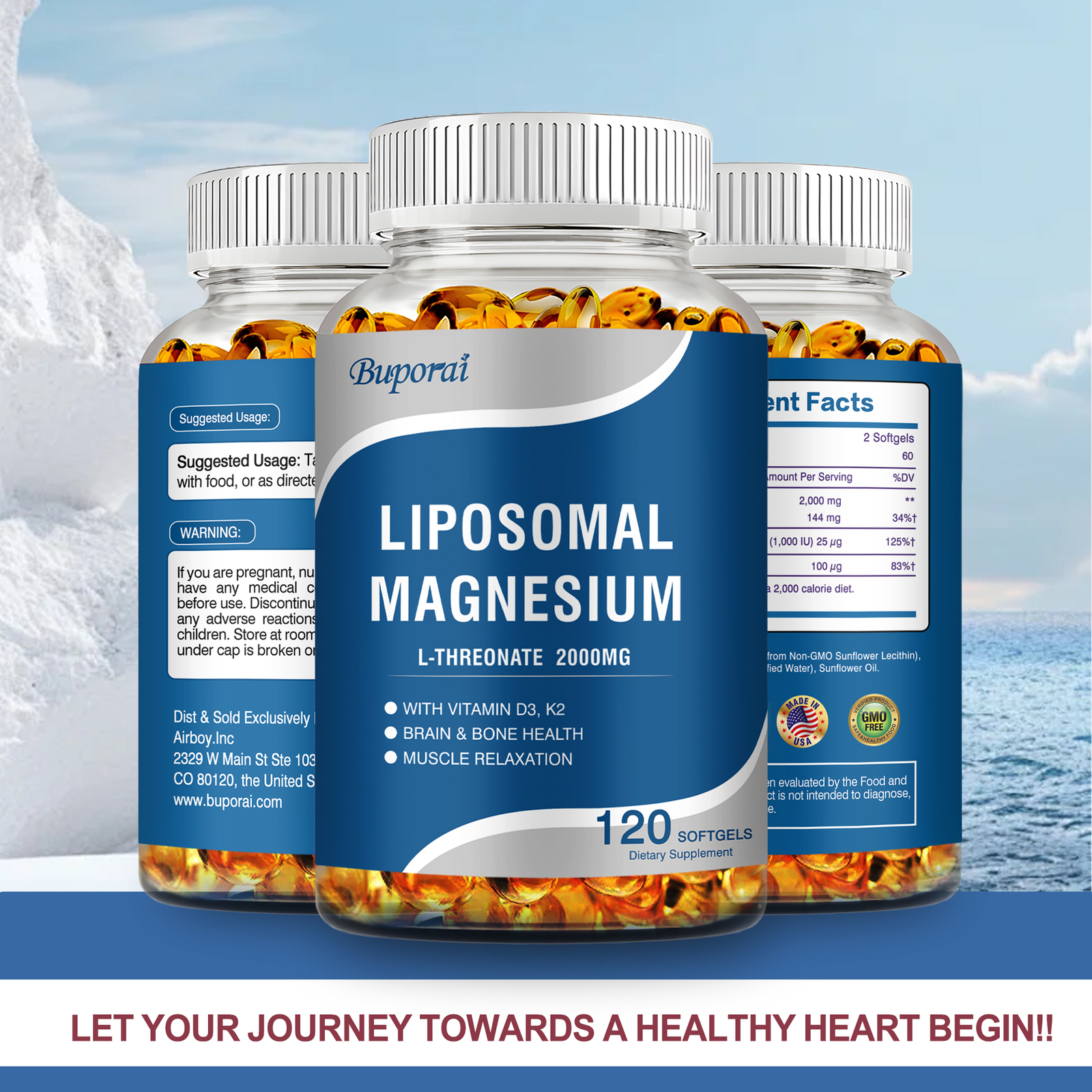 Liposomal Magnesium L-Threonate – Brain, Heart, Bone, Muscle & Sleep Support
