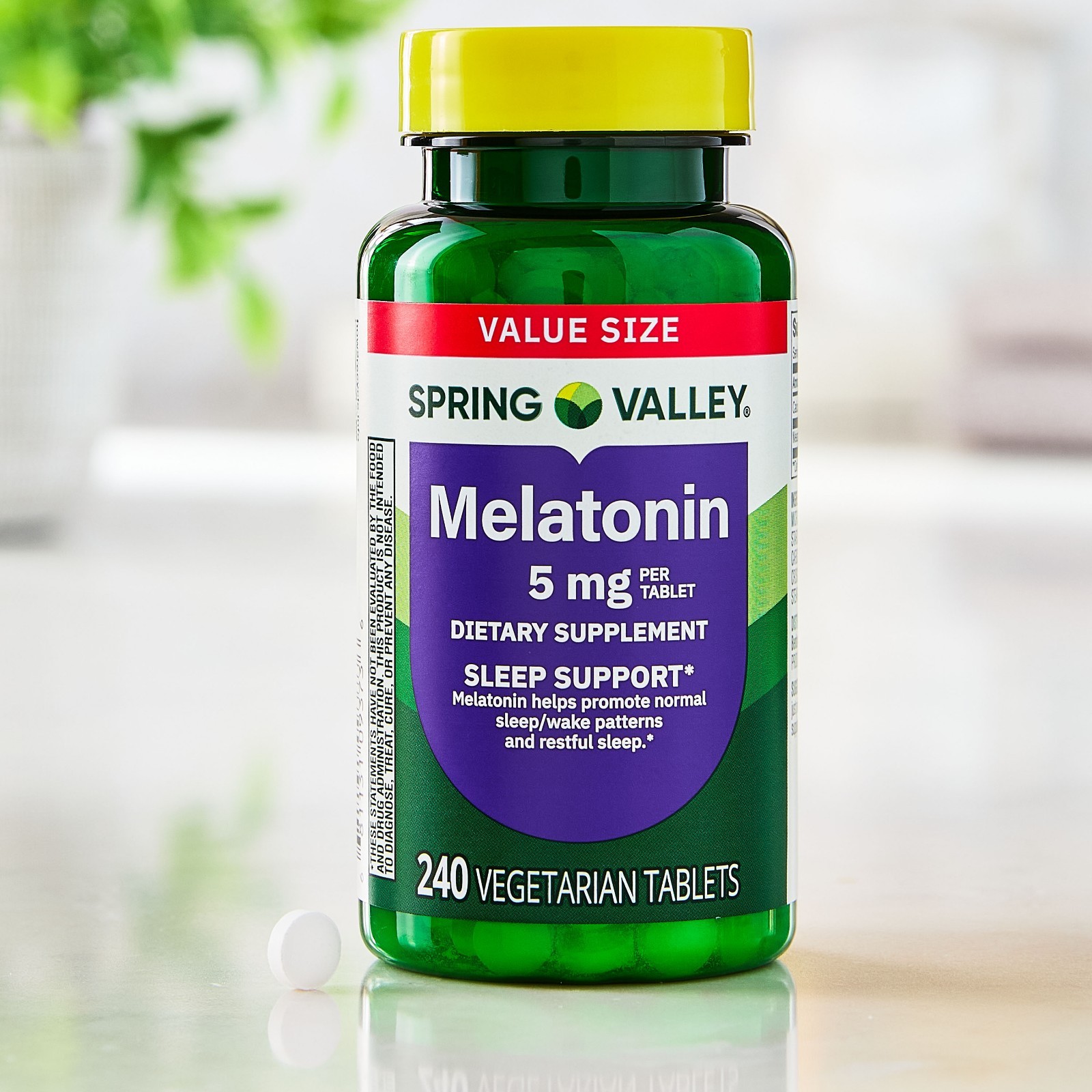 Spring Valley Melatonin Tablets Dietary Supplement Value Size, 5 mg, 240 Count