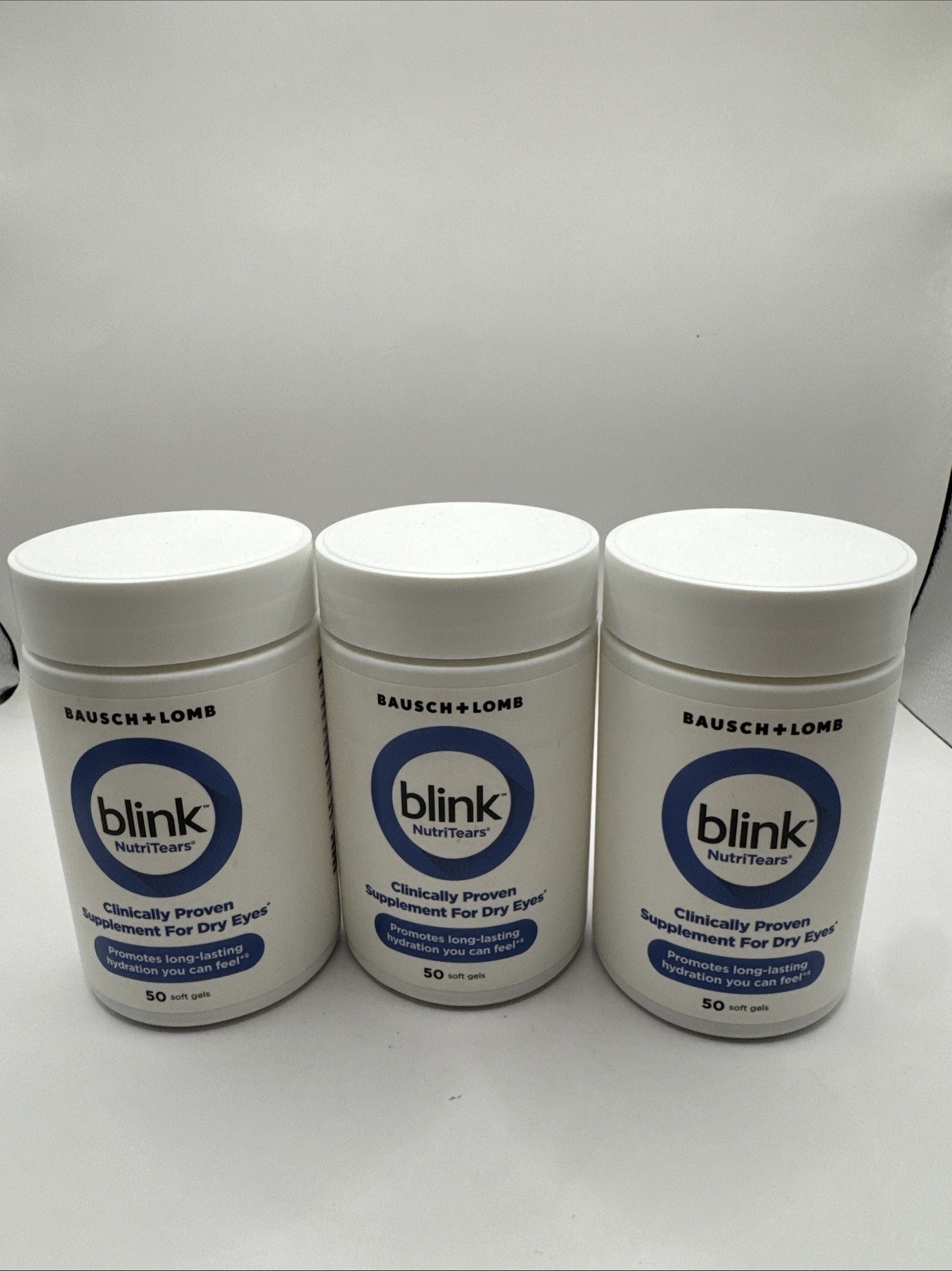 Lot (3) Blink NutriTears Supplement for Dry Eyes 50 Soft Gels Exp. 03/2026 +