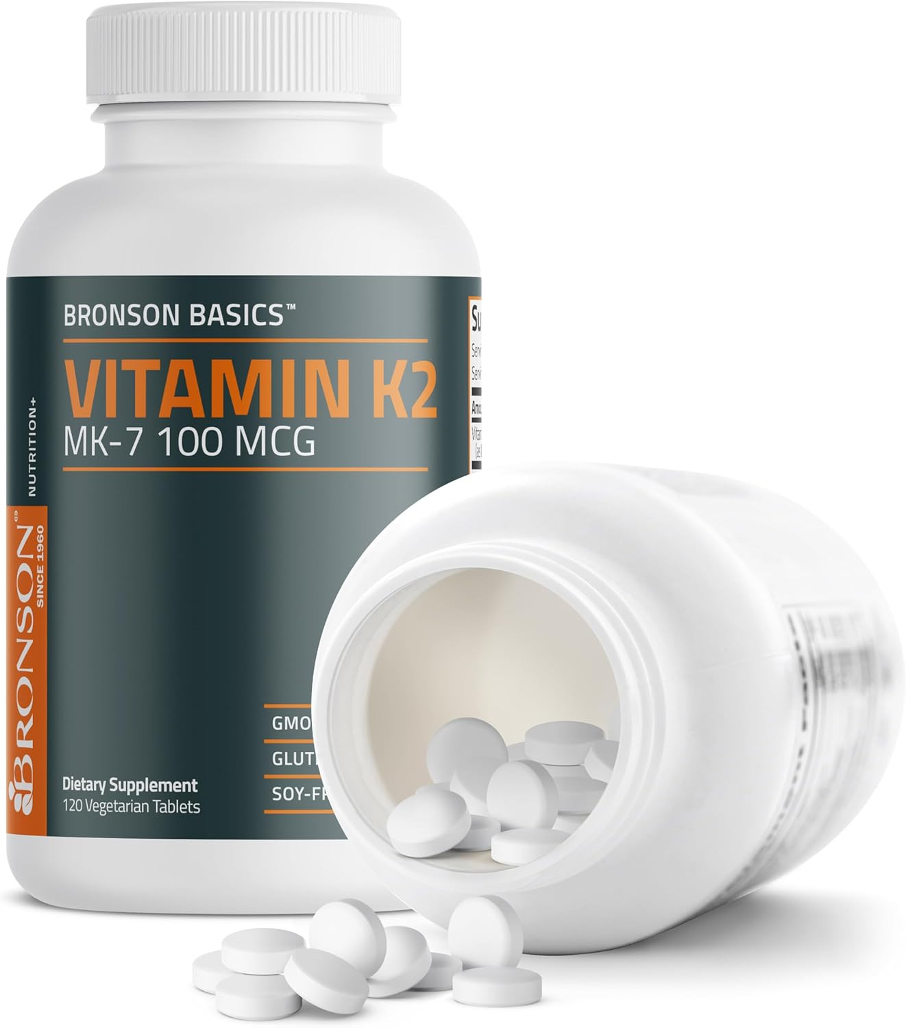 Vitamin K2 MK-7 100 MCG, K2 as MK7 Menaquinone, Bone Support Non-Gmo, 120ct, 1pk