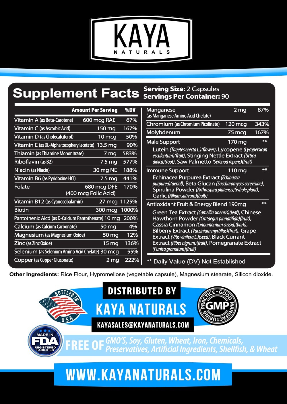 Multi Vitamin for Men 180ct Mens Prostate Multivitamin Multimineral Daily Zinc