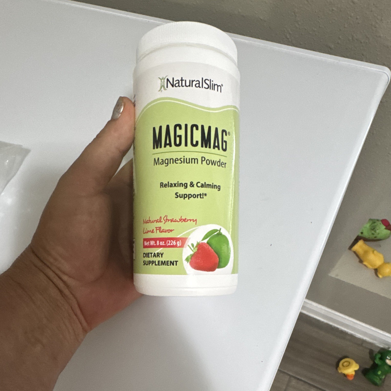 NaturalSlim MagicMag Magnesium Powder Relaxation & Calming Strawberry Lime 8 oz