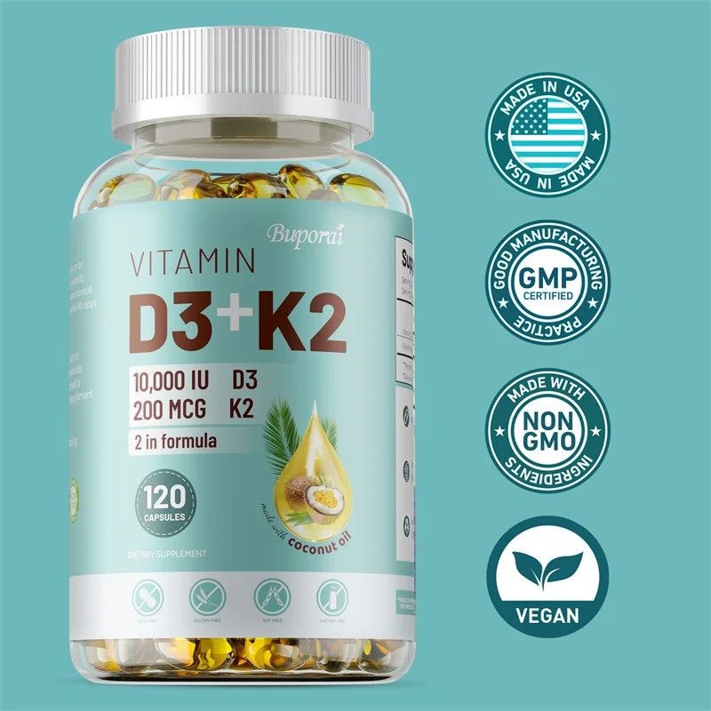VITAMIN D3&K2 – Nerve, Muscle, Heart, Bone and Dental Health, Immune System Heal