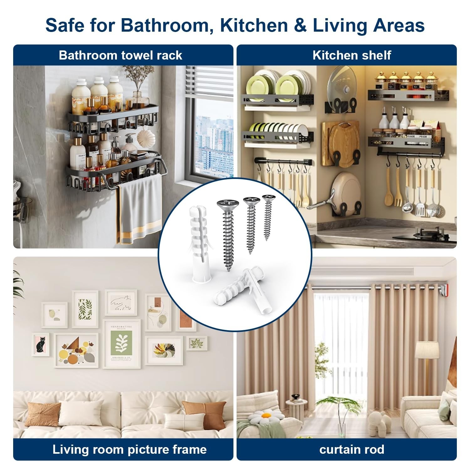 Drywall Anchors and Screws Kit – 264PCS Screws and Anchors for Wall, Drywa