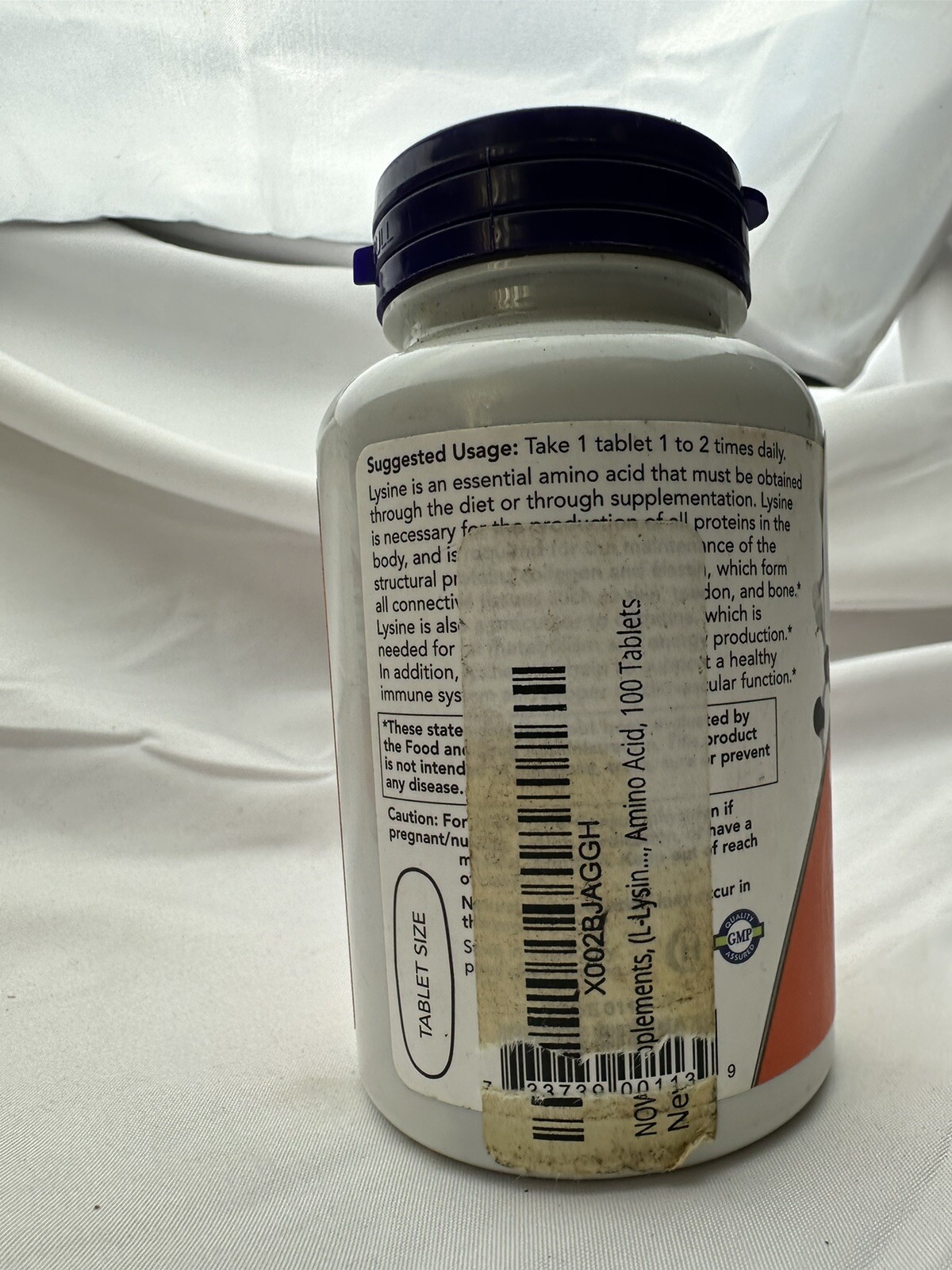 Now Foods L-Lysine 1000mg Collagen Synthesis Double Strength 100 Tabs 06/28