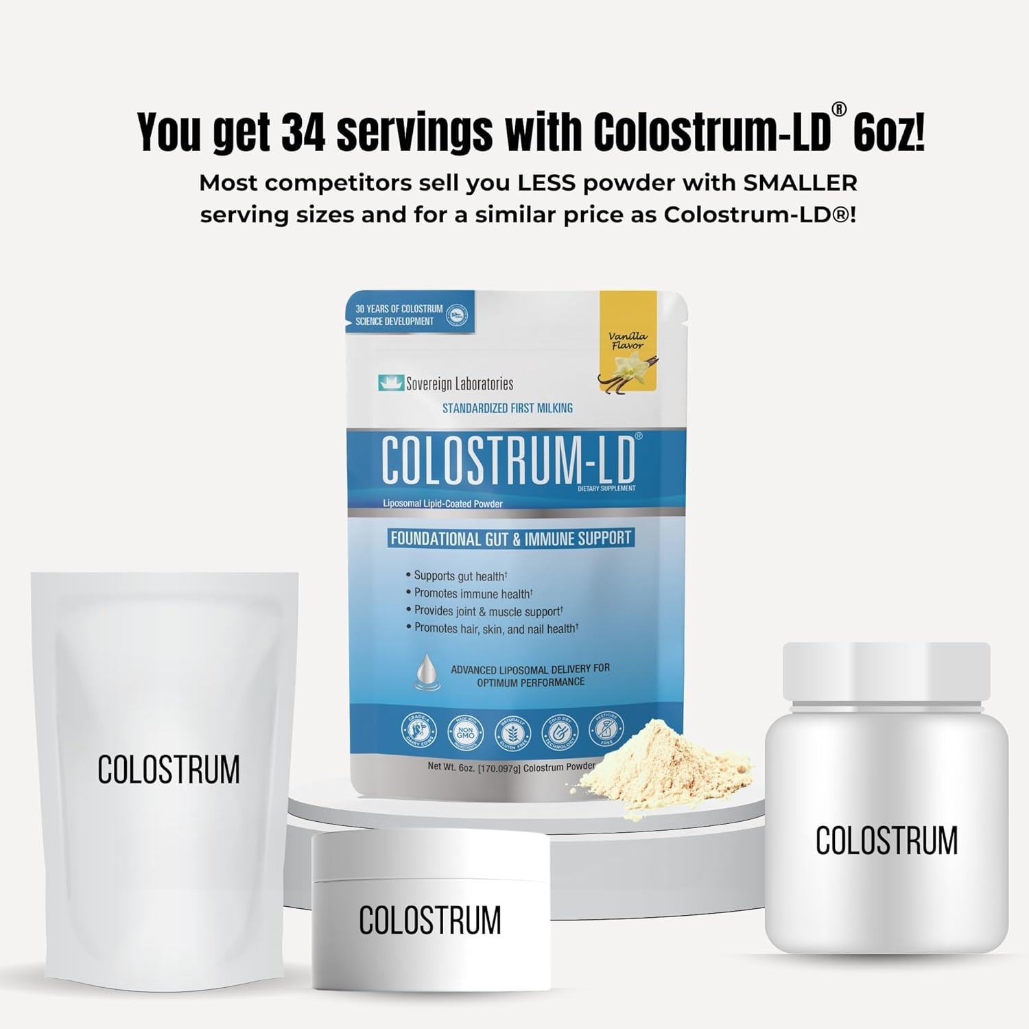Rejuvenating Liposomal Delivery Powder – 6 oz Gluten-Free Vanilla, 34 Servings