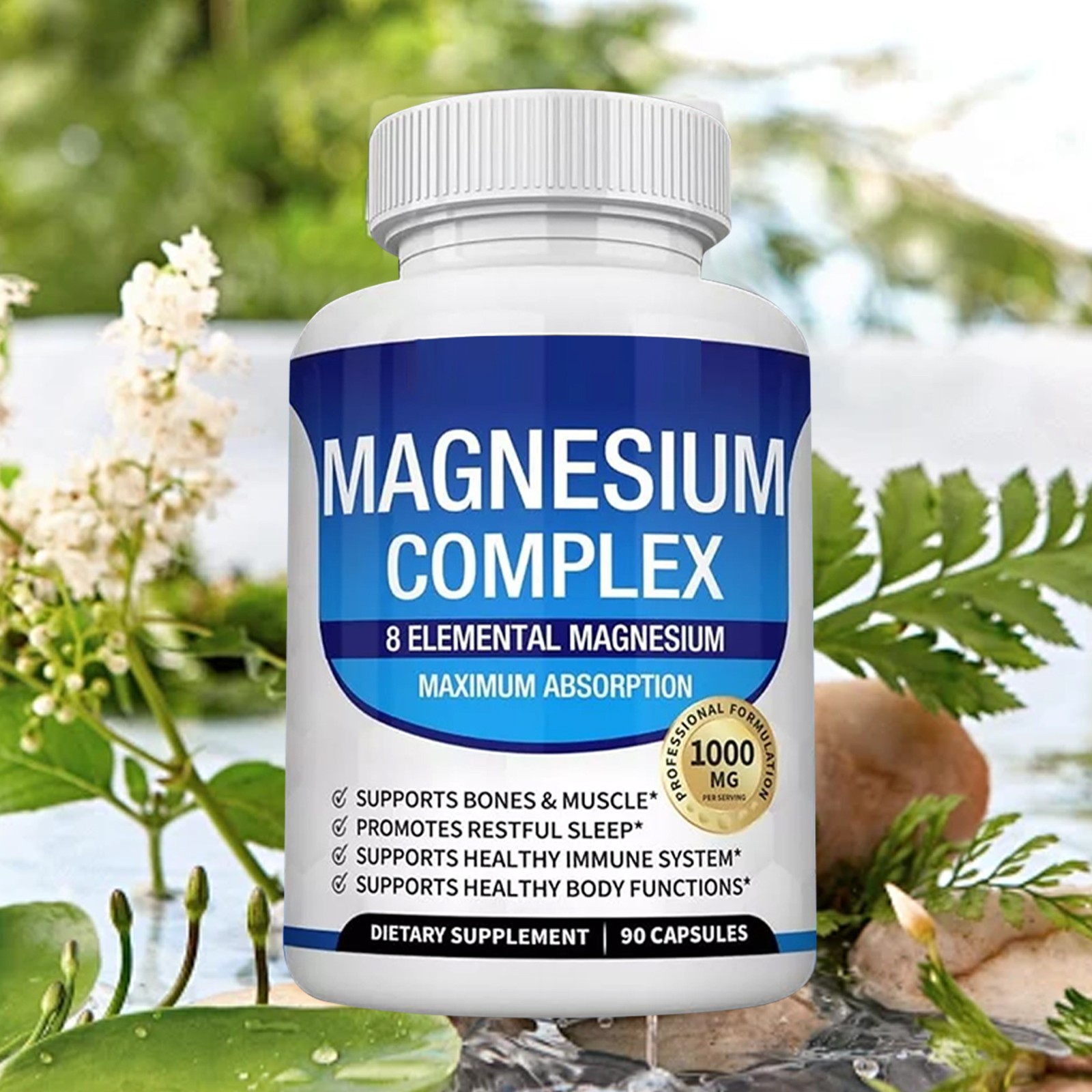 Enhanced Magnesium Glycinate Complex 1000mg – 90 Capsules 8 elements magnesium