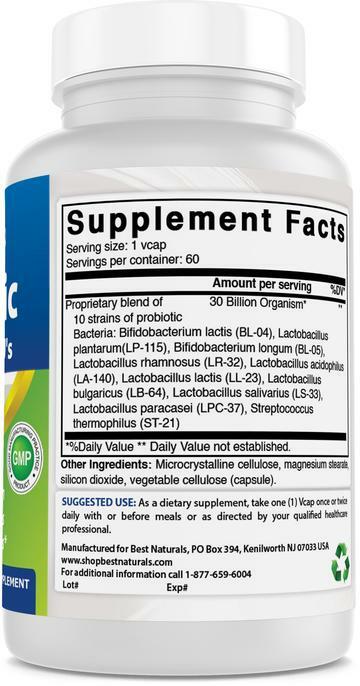 Best Naturals Probiotic 10 30 Billion 60 Vcaps