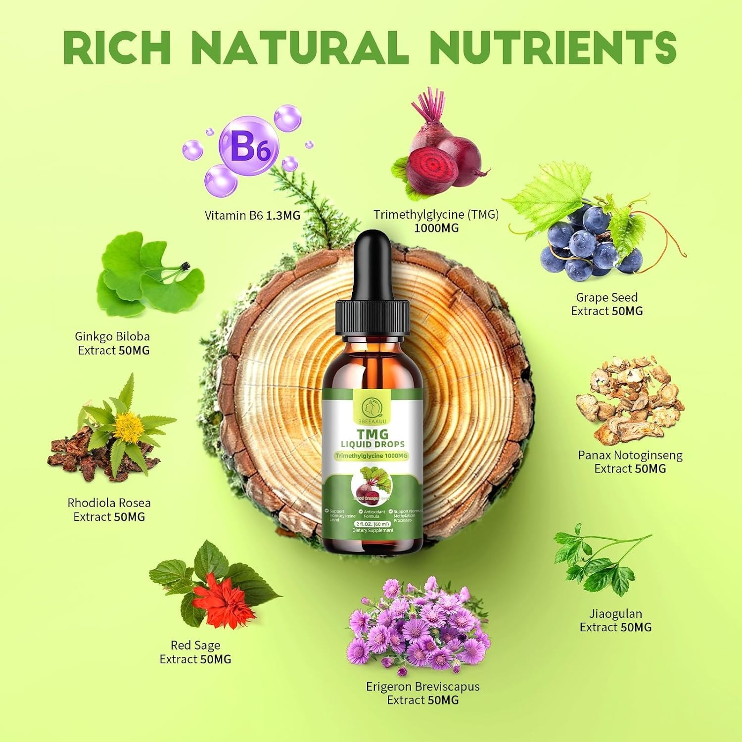 1000MG TMG Liquid Drops – Fast Absorbing Blood Orange Flavor for Daily Wellness