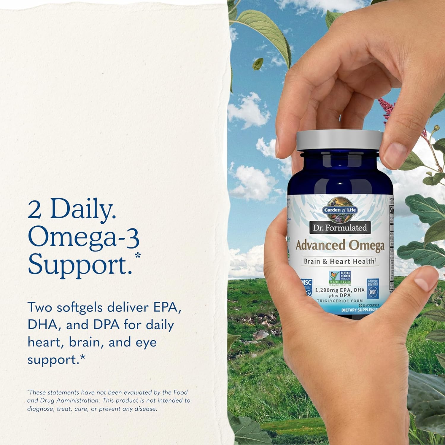 Garden of Life Dr. Formulated Advanced Omega Fish Oil – Lemon, 1,290mg EPA, DHA