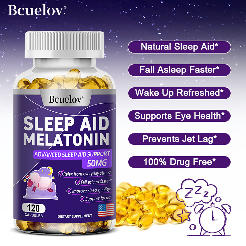 Melatonin Plus Sleep Aid 50MG, Fall Asleep Fast and Stay Asleep, Sleeping Pills