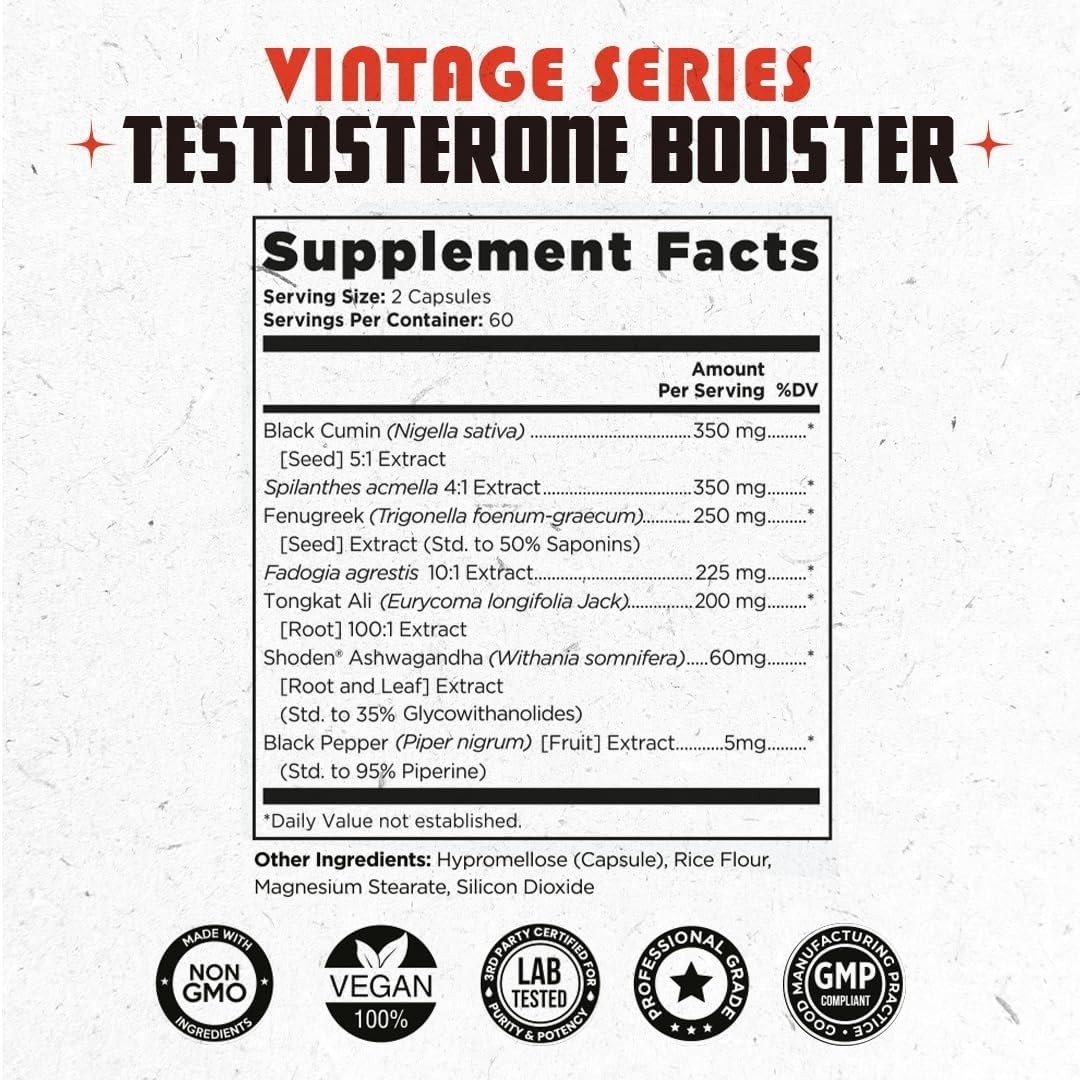 Old School Labs 3 Pack Testosterone Booster 360 Capsules with Clinical Shoden