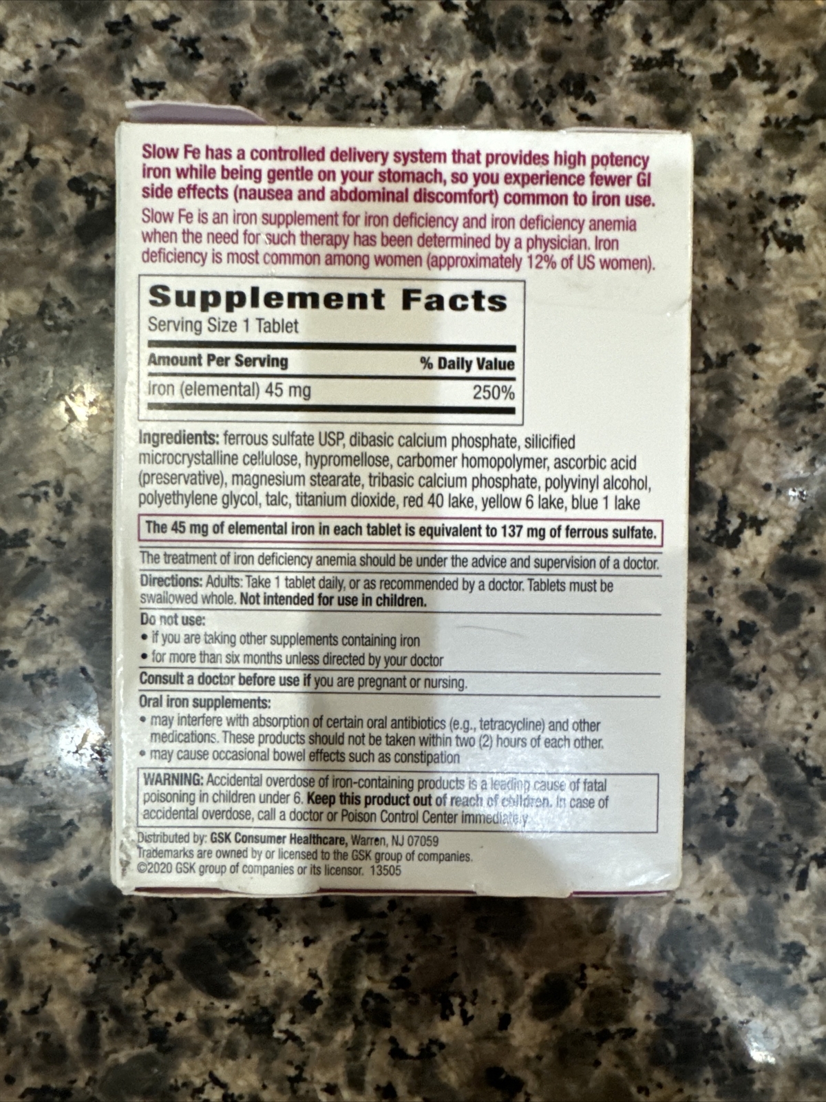Lot 2 Slow Fe Slow Release Iron Supplement 30 Tablets NEW SEE DESCRIPTION EXP!