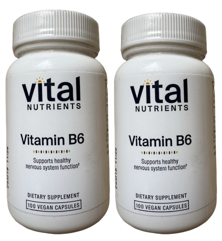 Two Vital Nutrients 100mg Vitamin B6 Capsules (2×100 Count) – Ex: 11/26