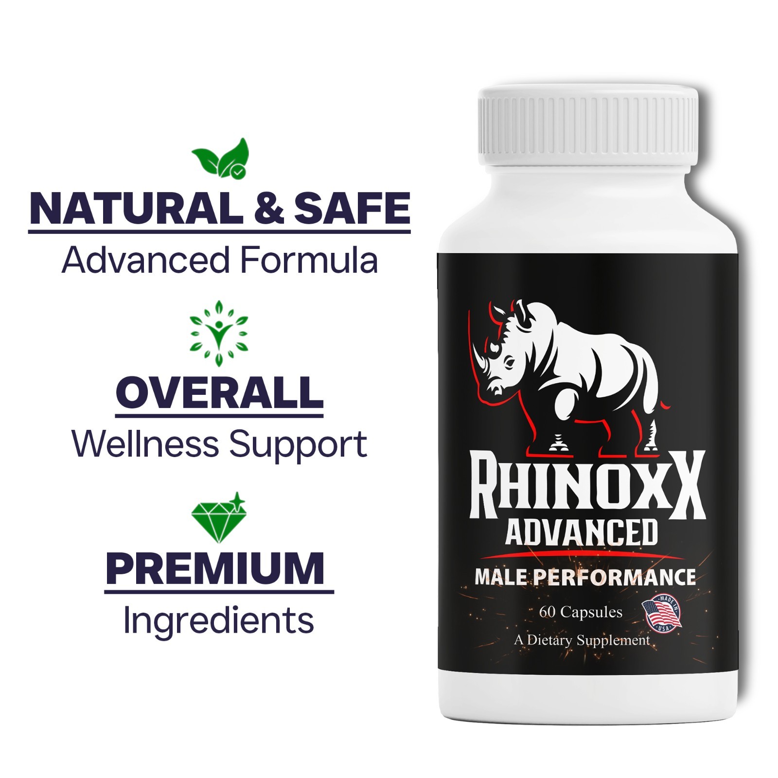 ( 1 Pack ) Rhinoxx Advanced Male Health Pills to Improve Stamina & Endurance