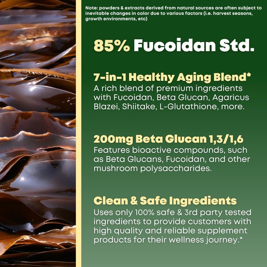 Beta Glucan & Fucoidan Brown Seaweed Extract – Immune, Cellular, Aging Support