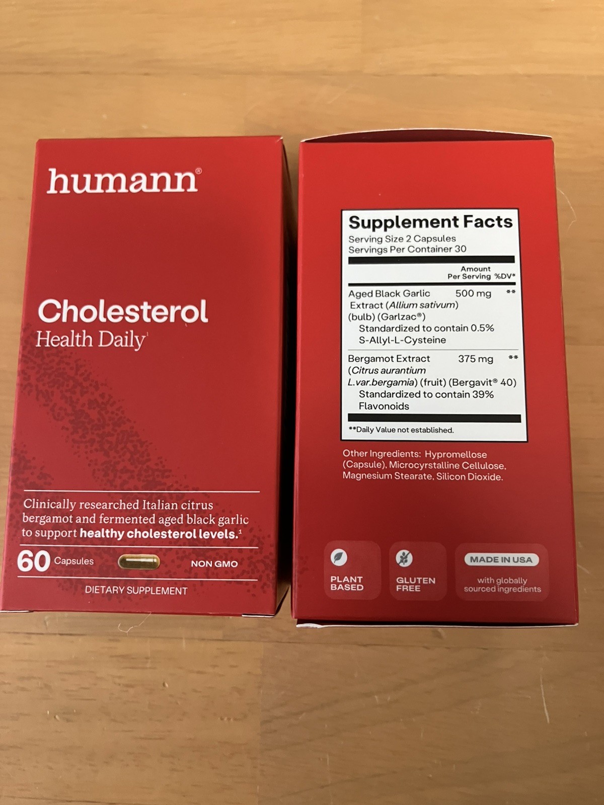 2-Pack Humann Cholesterol Daily Health Dietary Supplement 120 Capsules Total