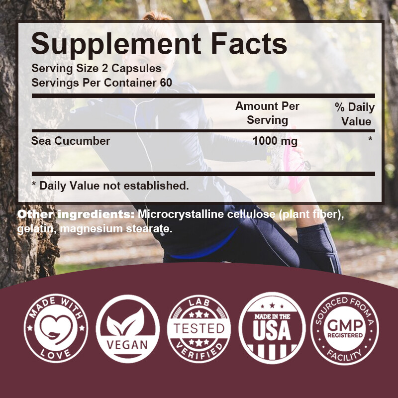 Sea Cucumber 1000mg – Supports Cartilage Protection and Connective Tissue Health