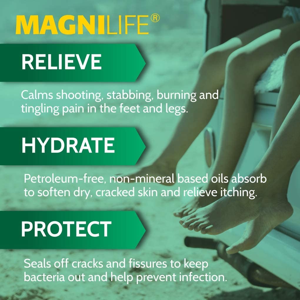 MagniLife DB Pain Relieving Foot Cream, 4 Oz Jar, Calming Relief for Burning, Ti